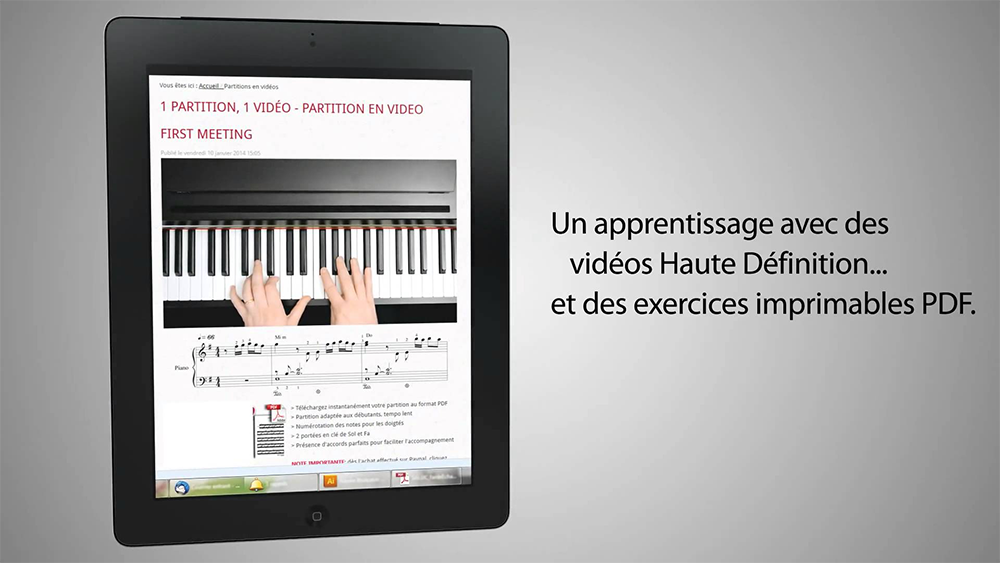 Des exercices concrets tout au long du cours de piano