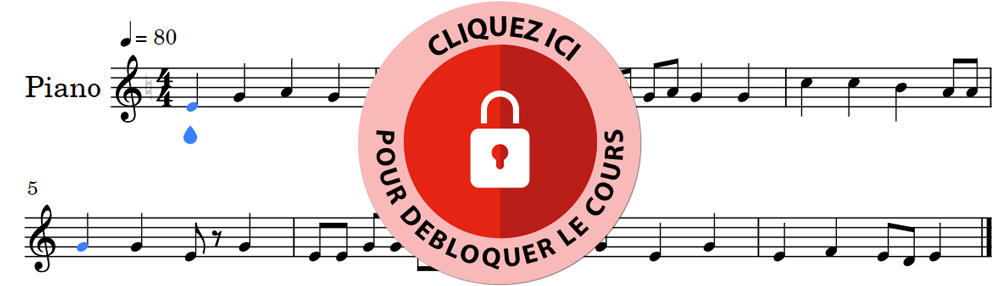 exercice Cours de piano - Etape 12 - Noires et croches