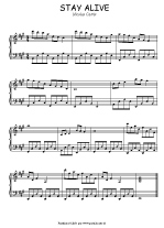 stay alive partition avec mon cours de piano