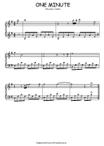 partition one minute avec mon cours de piano